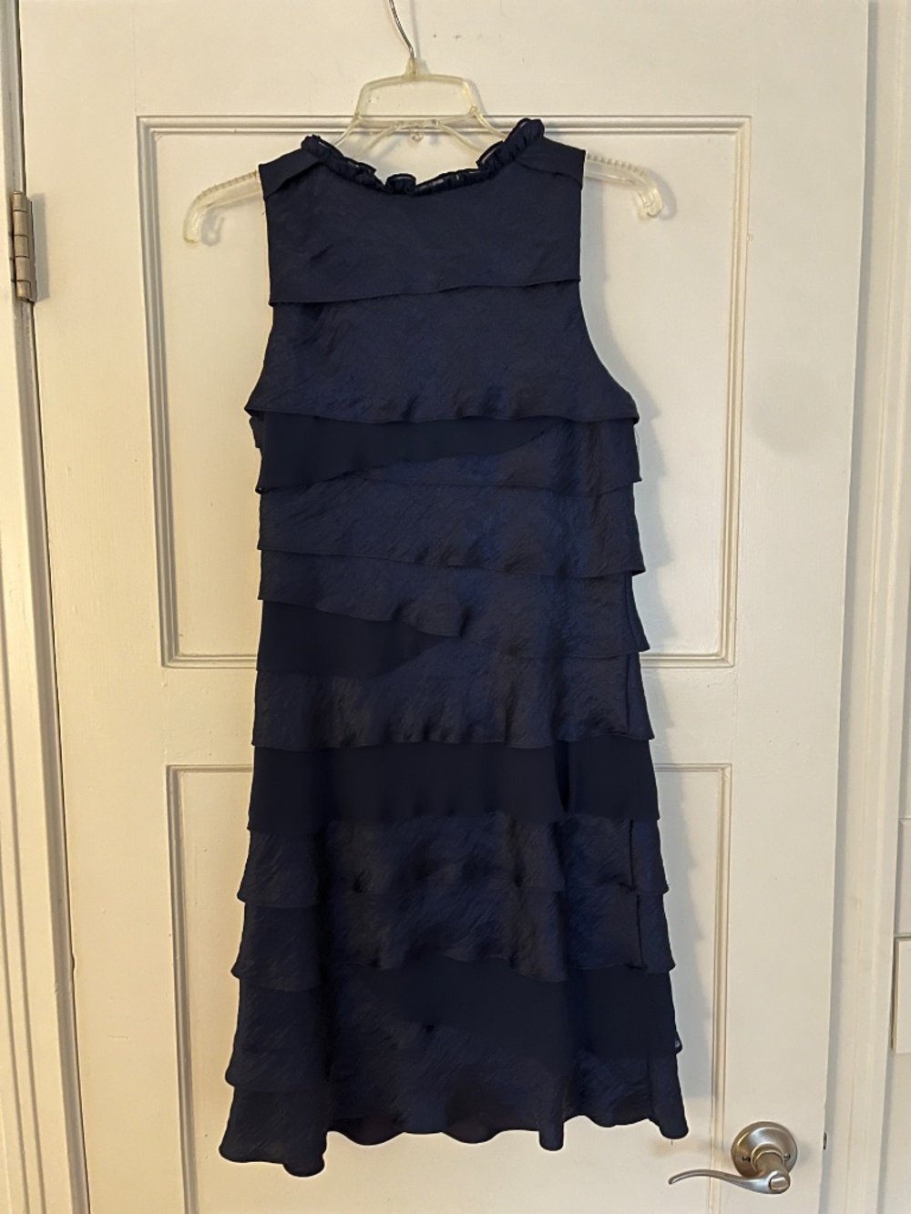 Navy Shimmer, Embellished Ruffle Dress - Picture 5 of 5